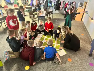 students playing a game