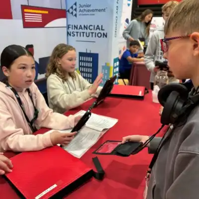 students working on tablets