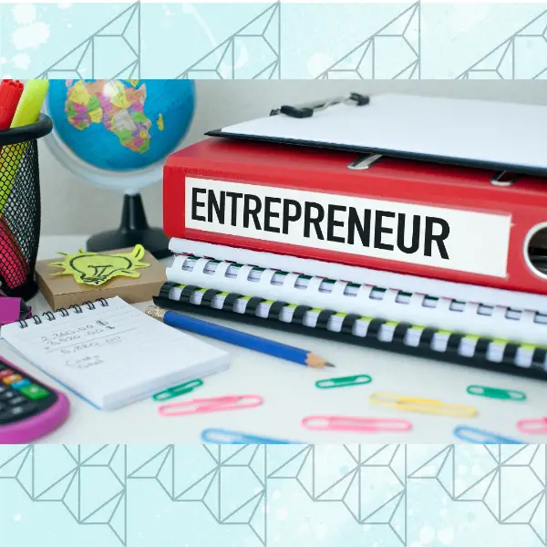 image of an entrepreneur book and desk