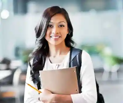 Photo of girl with notebook