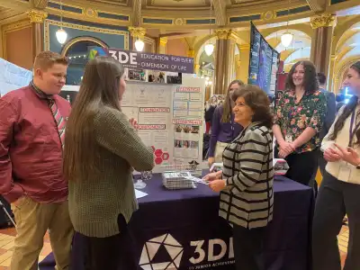 students speaking to lawmakers